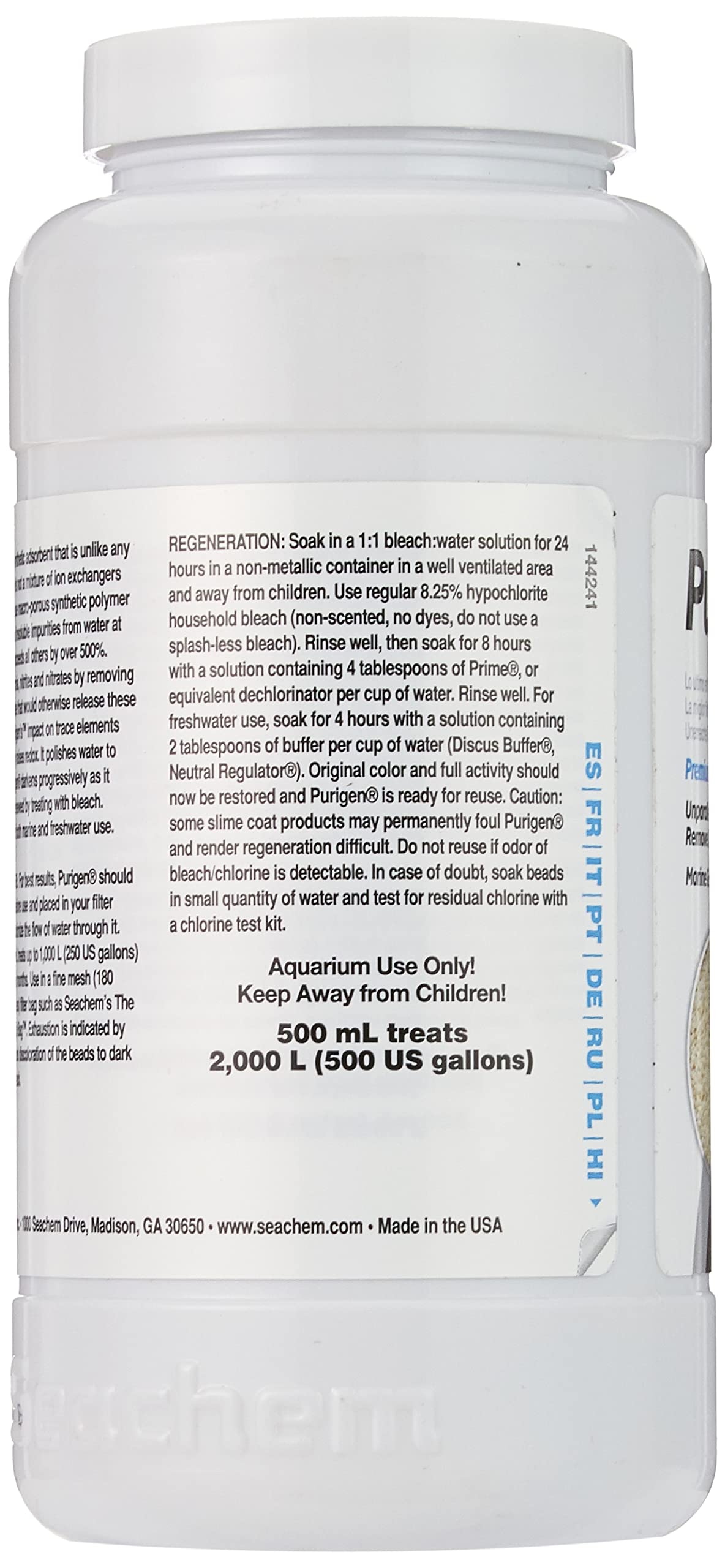 Purigen de Seachem, uso en acuario para agua dulce y salada.