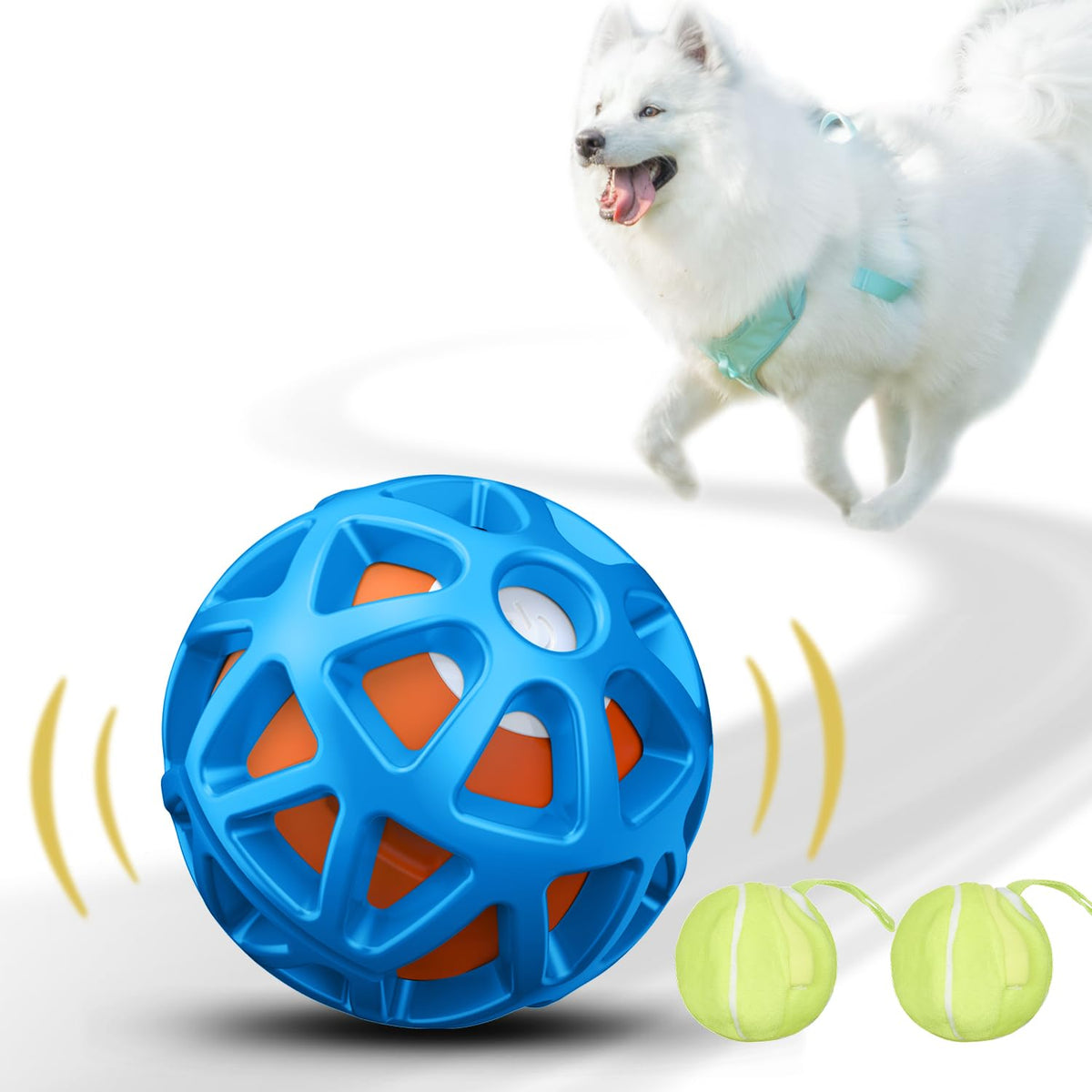 Seagi Pelota interactiva azul para perros, ideal para juego activo y duradero.