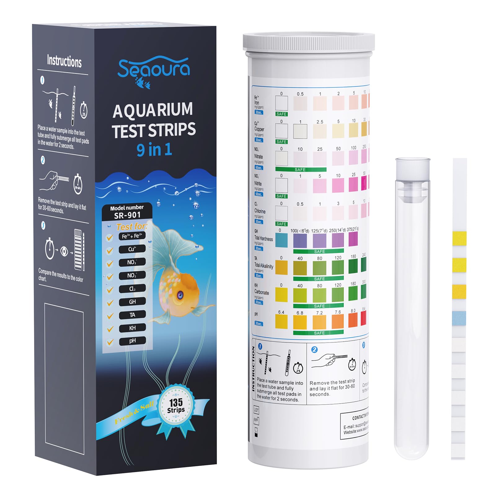 SEAOURA 9-en-1 conjunto de prueba de agua en botella