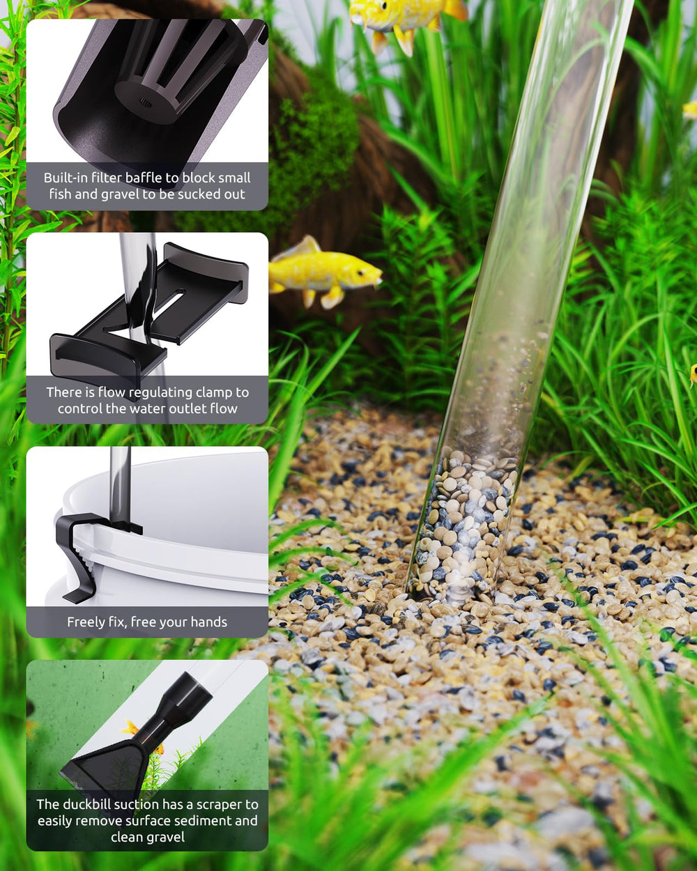 Seaoura flujo de agua ajustable, control preciso durante la limpieza