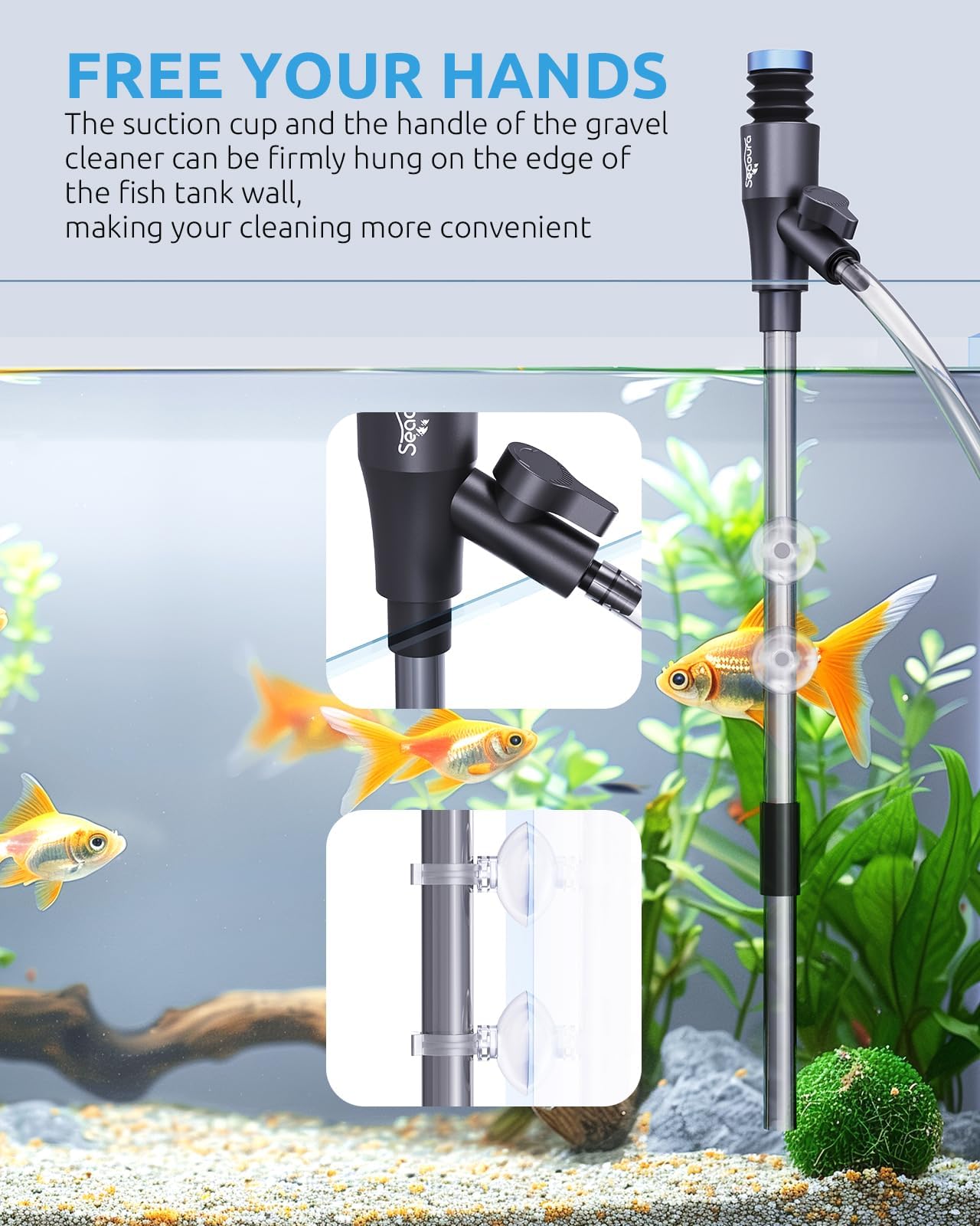 Seaoura Limpieza diaria sencilla para nano tanques y acuarios pequeños.