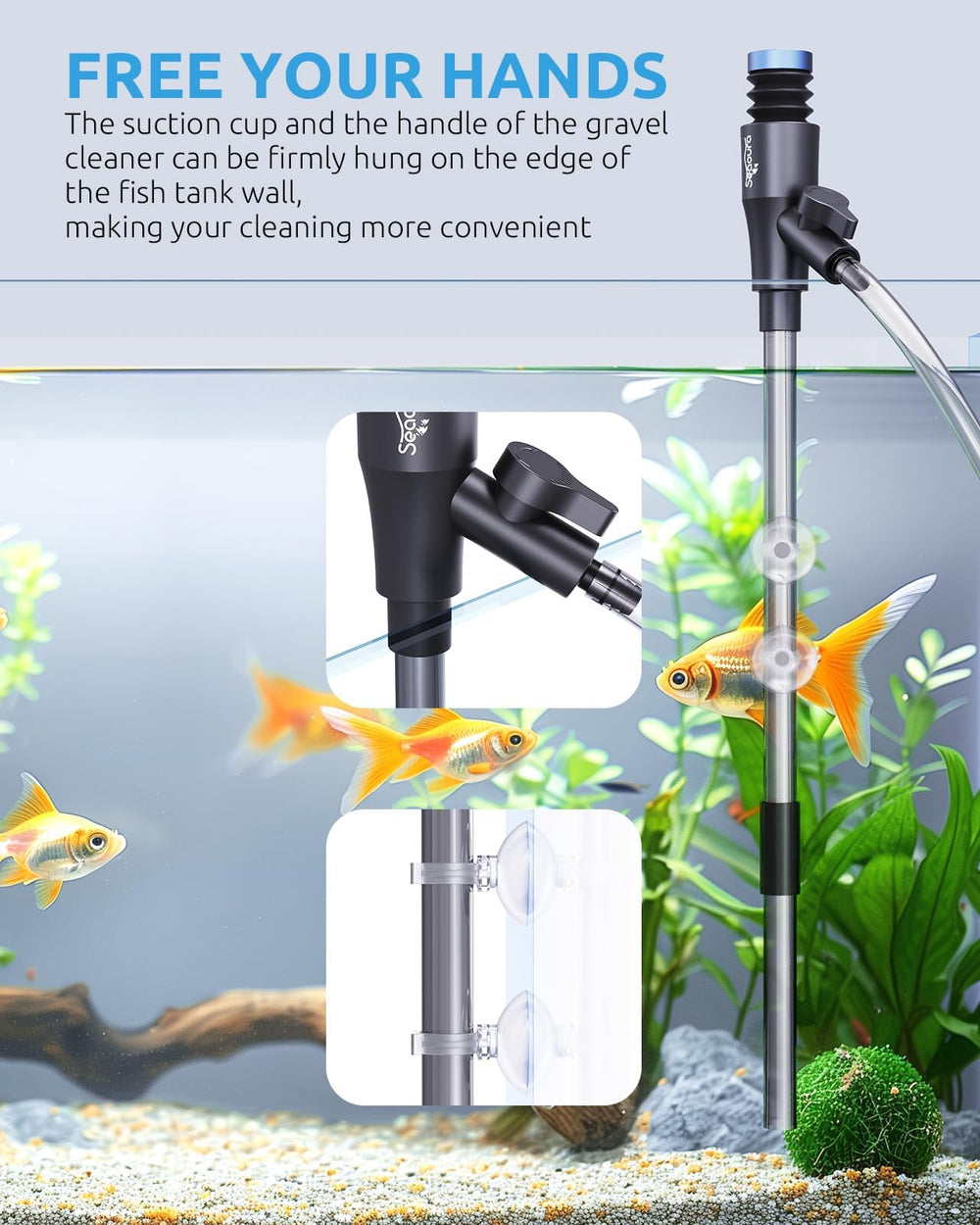 Seaoura Limpieza diaria sencilla para nano tanques y acuarios pequeños.