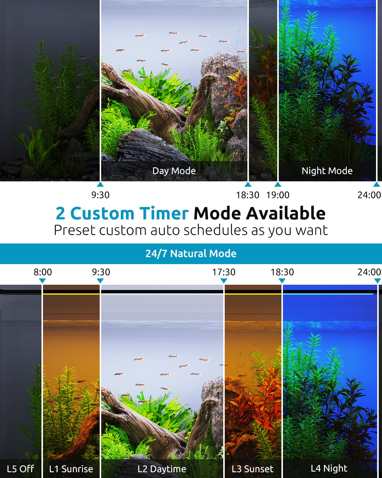 Seaoura: diodos de espectro completo para plantas y colores vivos.