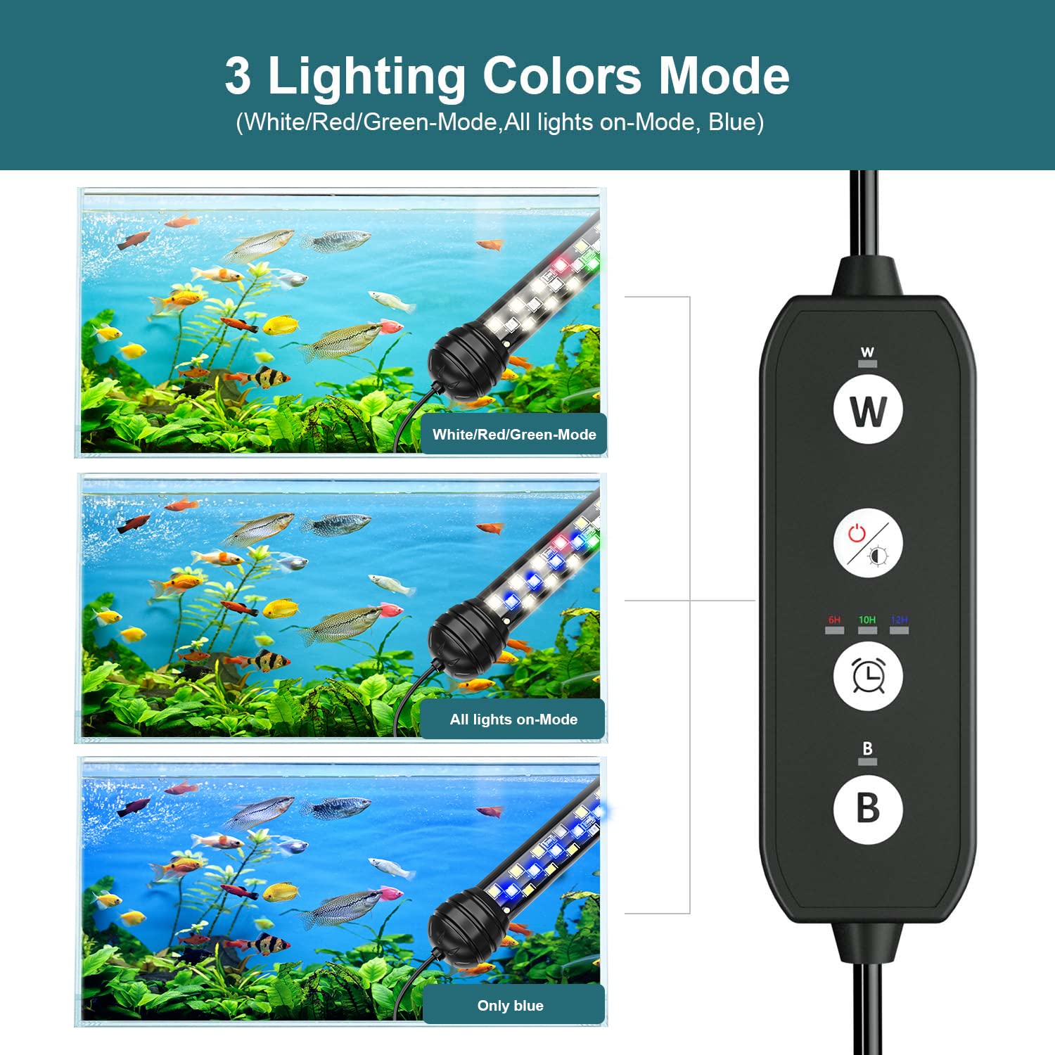 Seaoura luz acuario LED espectro completo para plantas y peces