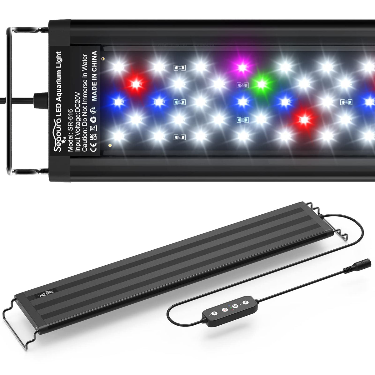 La SEAOURA luz LED acuario espectro completo 18-24 pulgadas para crecimiento de plantas.