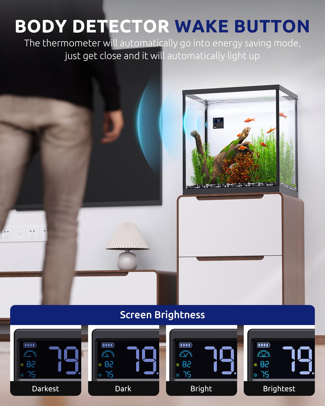 SEAOURA termómetro de acuario con alarma de temperatura para monitorizar condiciones