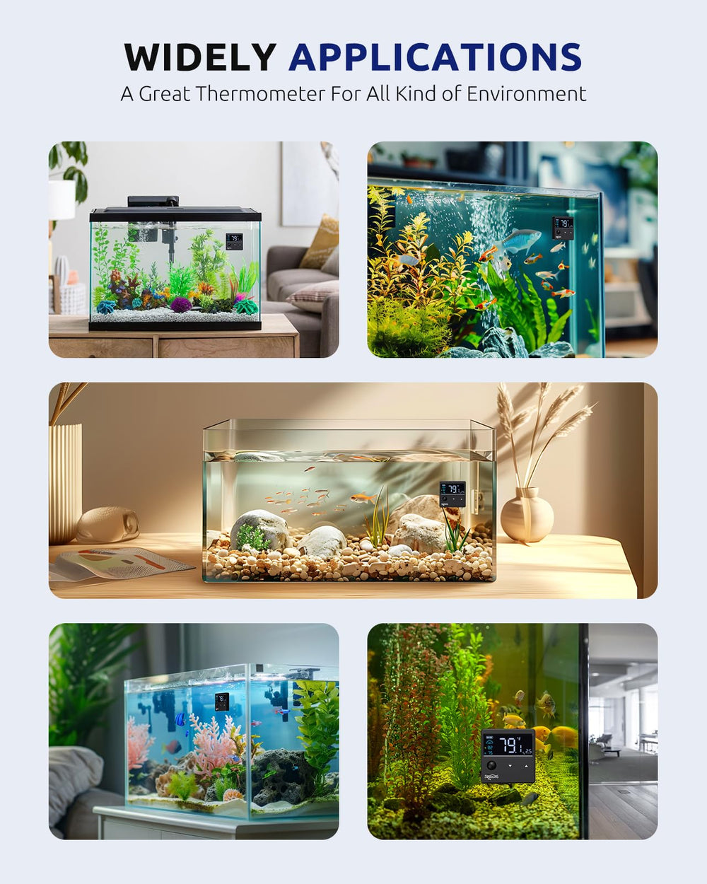 SEAOURA termómetro para acuario registra máximos y mínimos para monitoreo