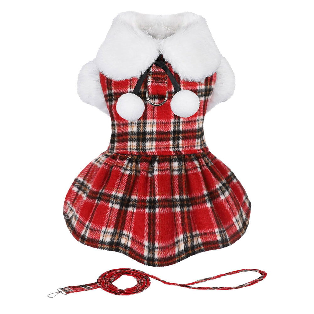 Sebaoyu vestido sueter para perro rojo XS con capucha, perfecto para paseos fríos.
