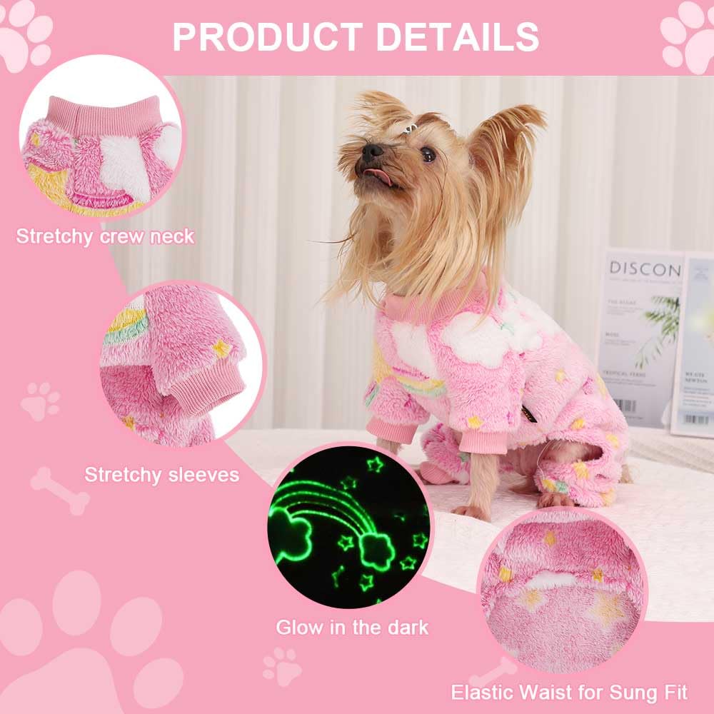 Pijama Sebaoyu de felpa con forro suave, abriga a tu perro pequeño en invierno.