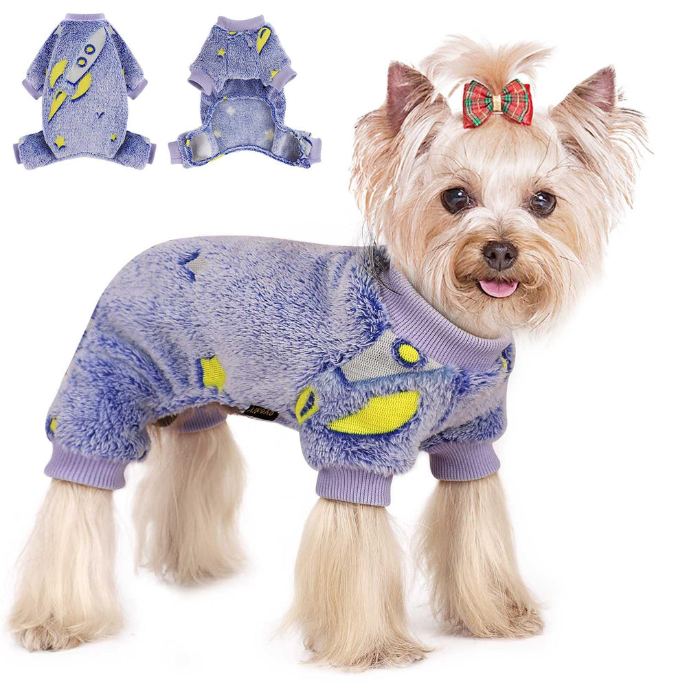 Pijama Sebaoyu para perro pequeno con unicornio que brilla en la oscuridad, ideal para paseos nocturnos
