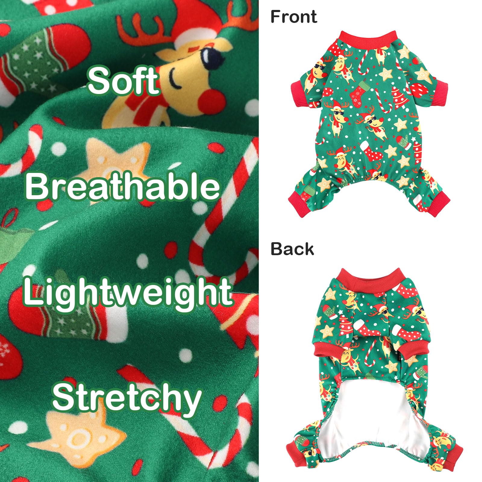 Conjunto navideño Sebaoyu con Santa y reno para perro
