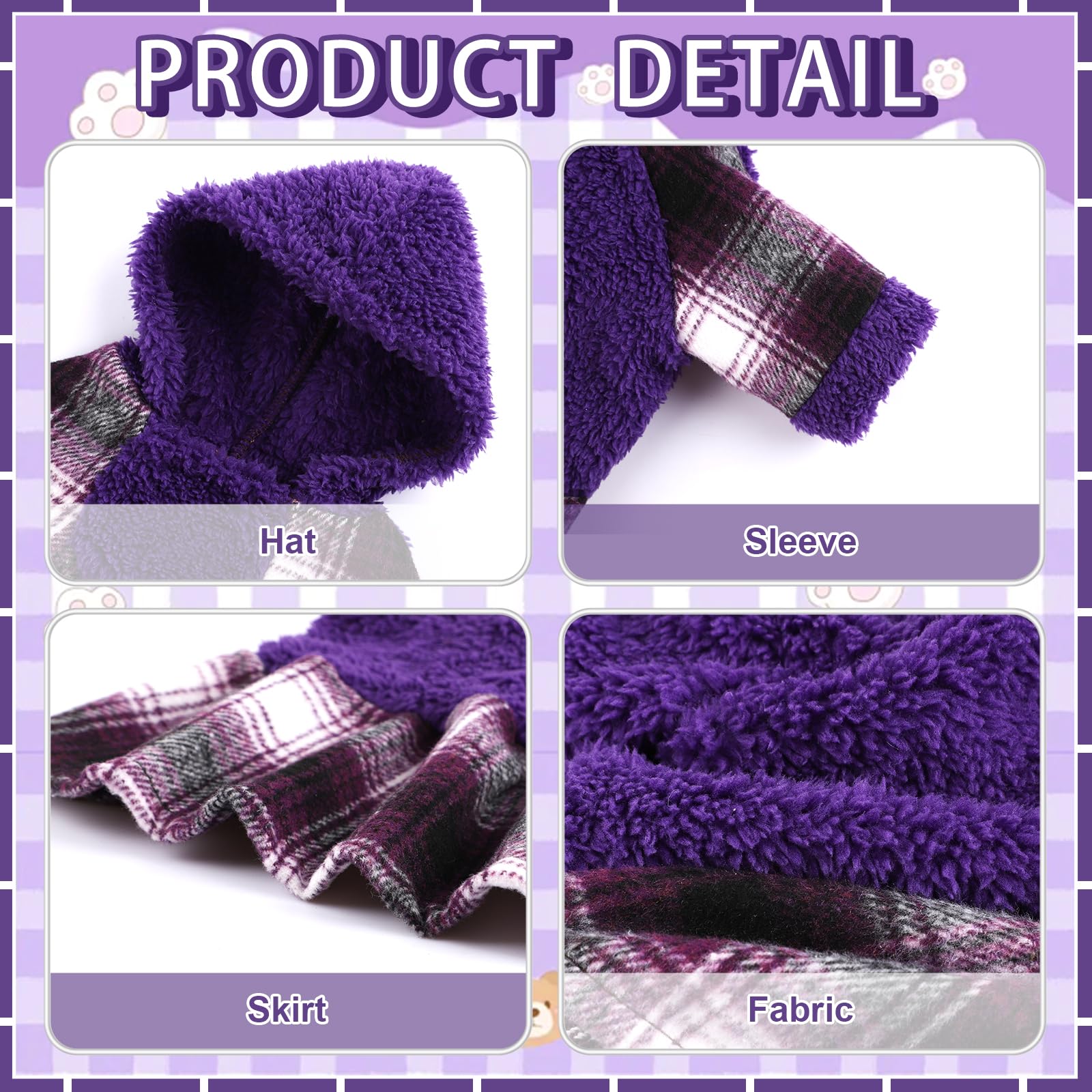 Sebaoyu vestido para perro con diseño cuadriculado, estilo moderno.