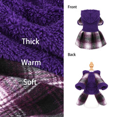 Sebaoyu vestido para perro con forro de felpa cálido, perfecto para inviernos.