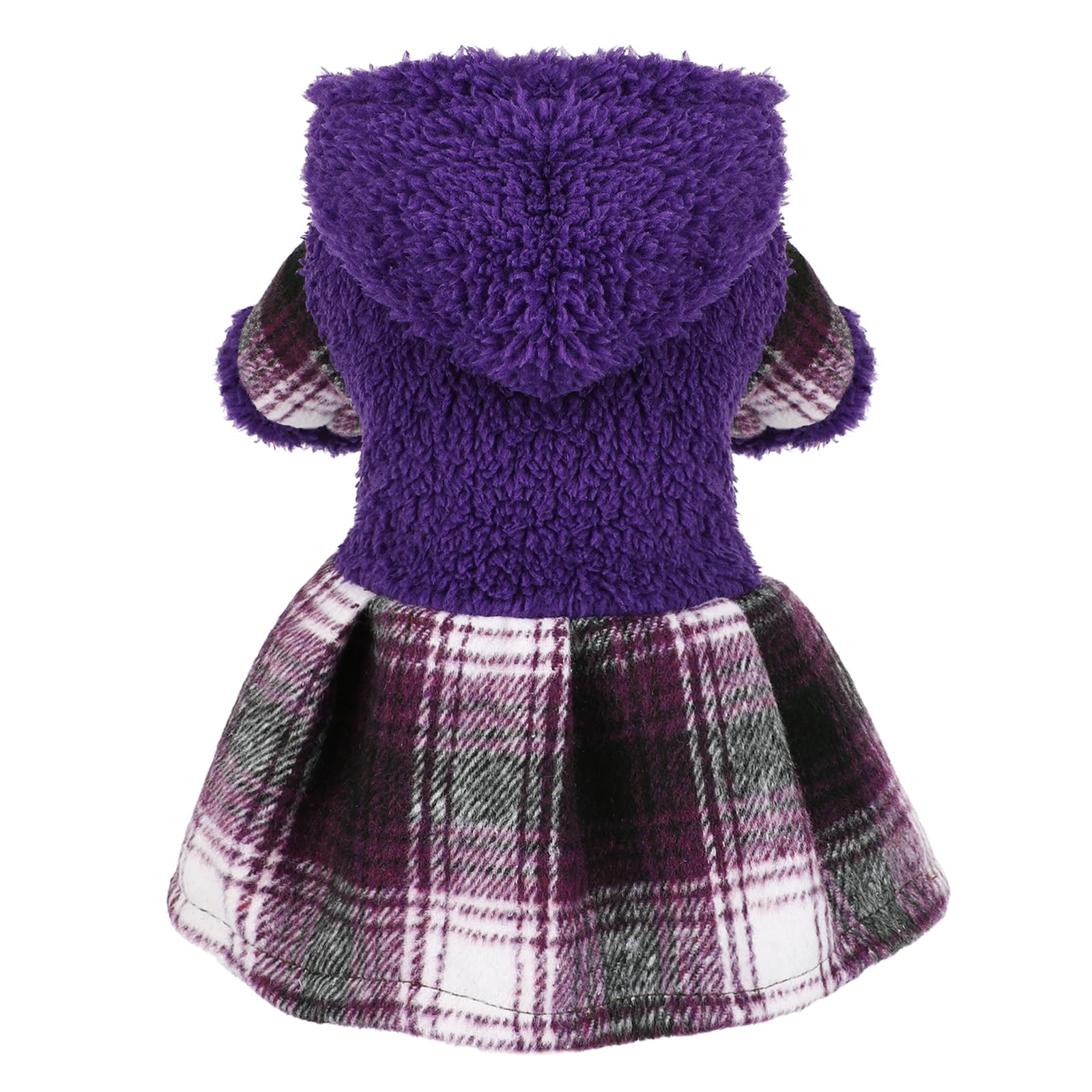 Sebaoyu vestido para perro con capucha morado, cálido y cómodo para salidas.