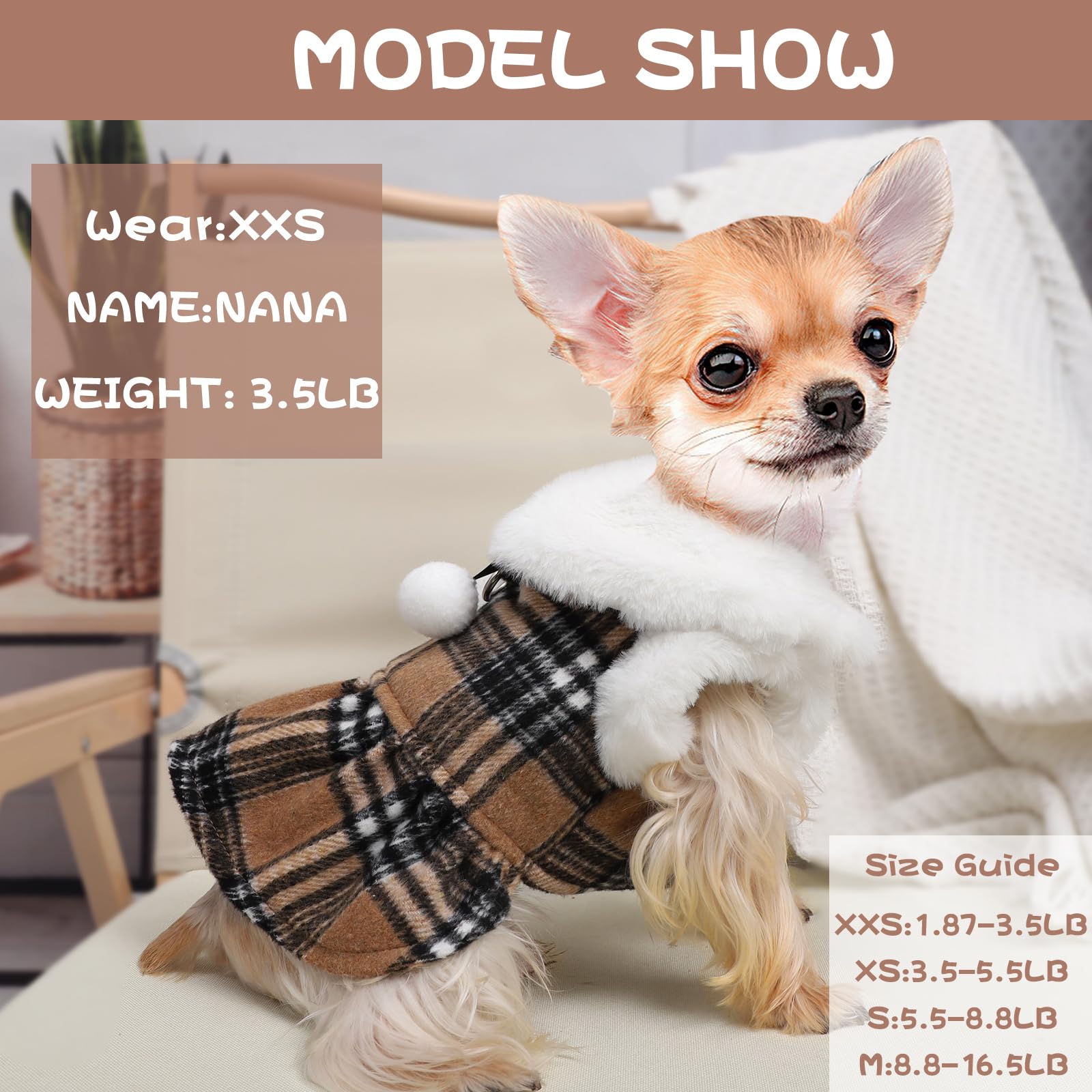 Sebaoyu vestido de invierno para perro, con forro de felpa y tacto suave.