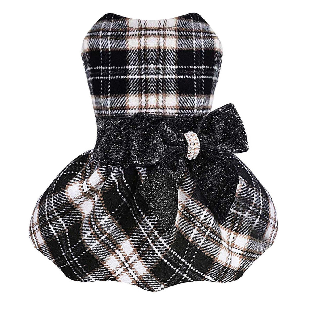 Sebaoyu vestidito para perro pequeño con cuadros, ideal para salidas.
