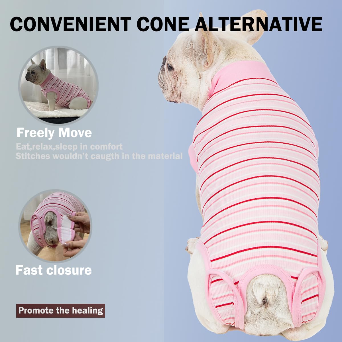 Sebidtco Recovery Suit fácil de colocar y quitar tras cirugía para perros