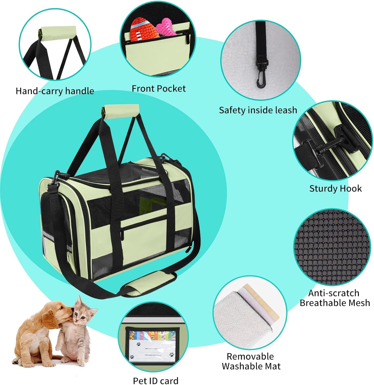 SECLATO transportín con correas acolchadas para llevar con comodidad