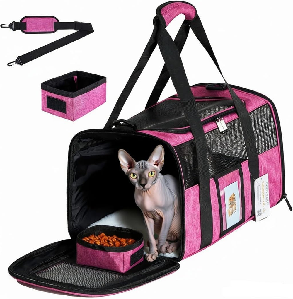 SECLATO transportín gato bajo asiento, ideal para viajar en cabina con comodidad