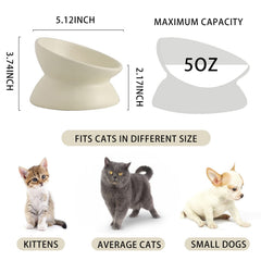 Seemypet tazón gato ergonómico para cuello cómodo al comer