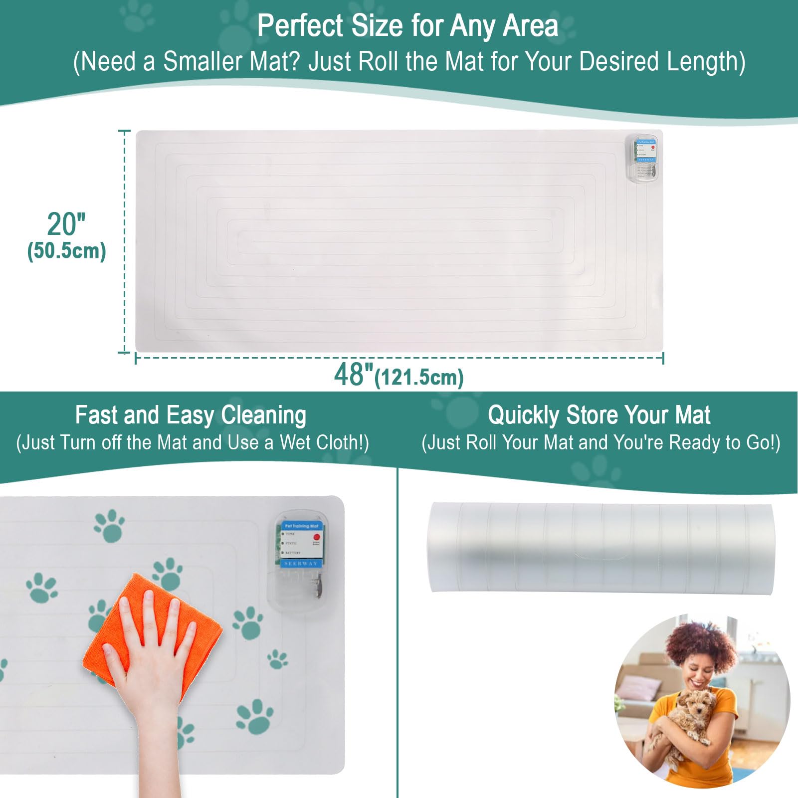 SEERWAY Scat Mat con batería 9V para uso prolongado sin cables.