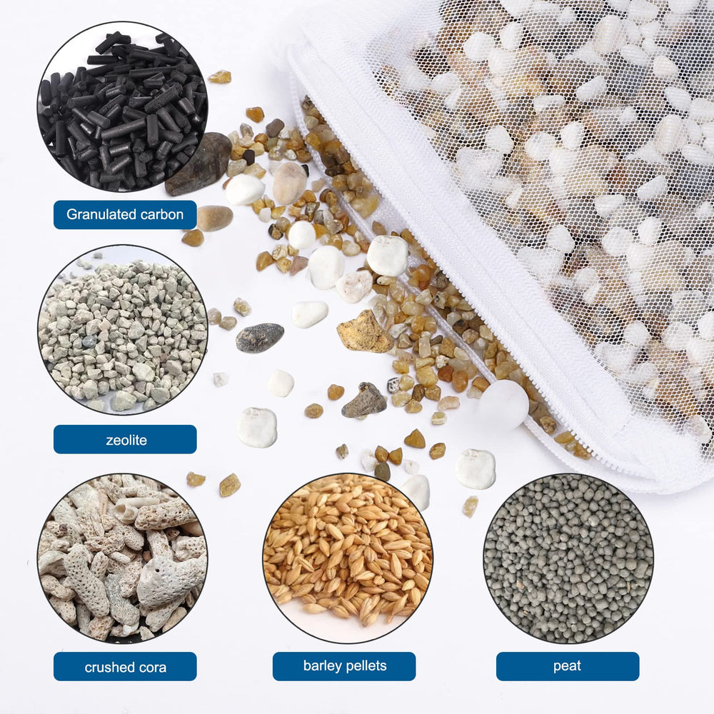 Bolsas Segarty para anillos cerámicos, filtración eficiente y segura en acuario.