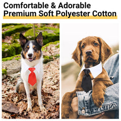 Segarty corbatita-perro-6piezas-rayas-blanco-rojo, estilo distinguido para ocasiones