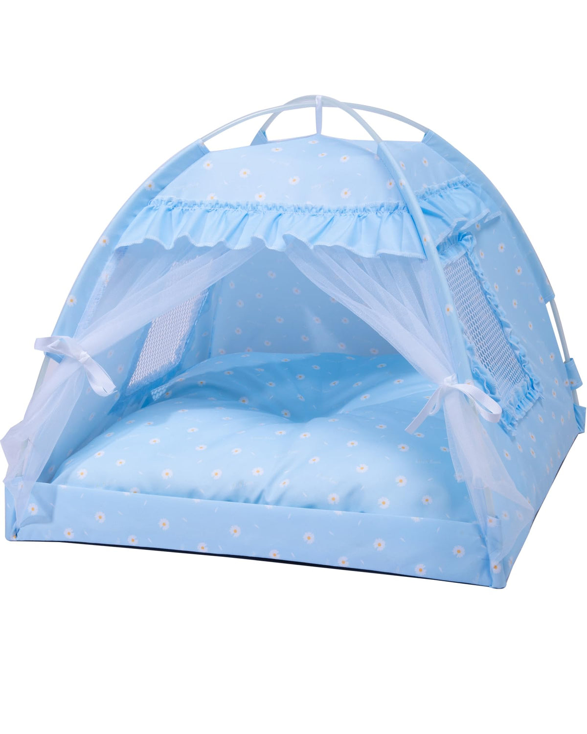 SEIMMIE Cama Princesa para Gatos con cobertura floral, refugio cómodo en casa