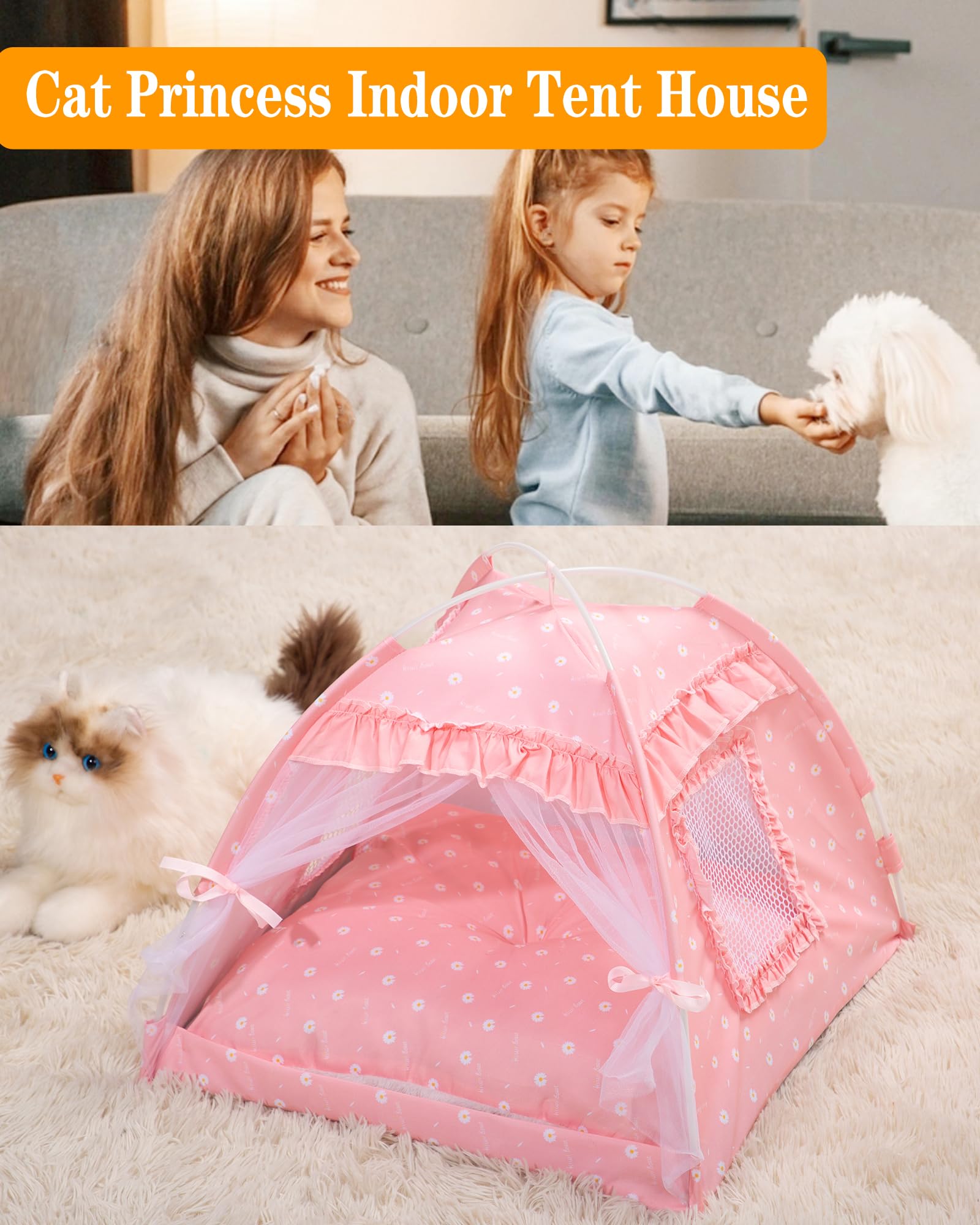 SEIMMIE Gato Princesa: varillas desmontables, montaje rápido y limpieza sencilla.