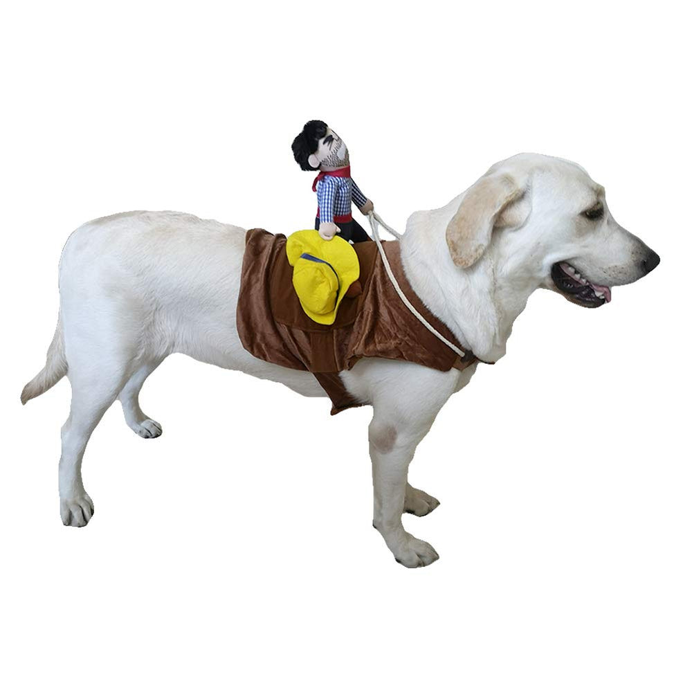 SEIS disfraz mascota vaquero-perro frontal para fiestas y fotos