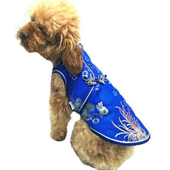 SEIS vestido cheongsam satin para perro, aspecto elegante para eventos.