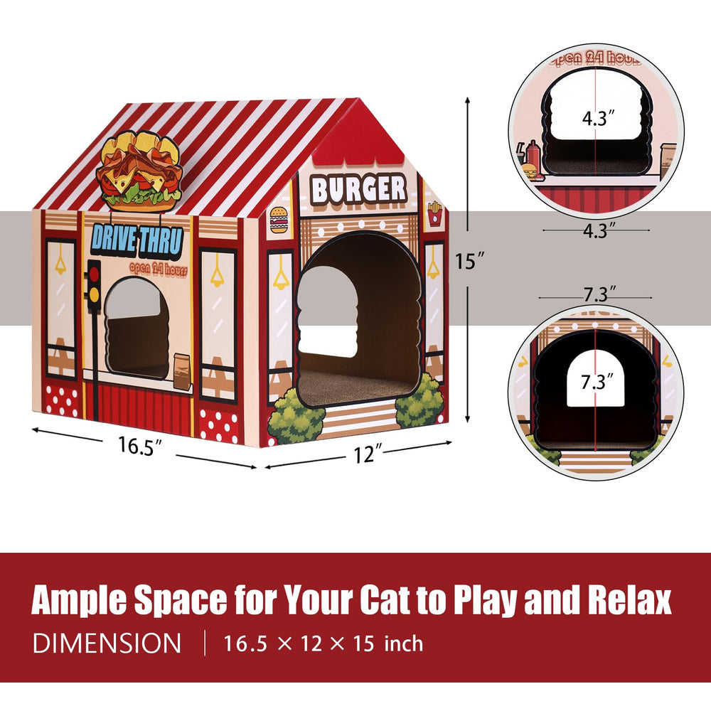Techo triangular con diseño hamburguesería aporta toque decorativo SEKAM