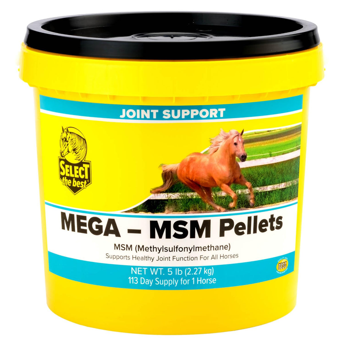 Select The Best Mega-MSM Pellets 5 lb, bolsa visible, palatabilidad mejorada para uso diario.