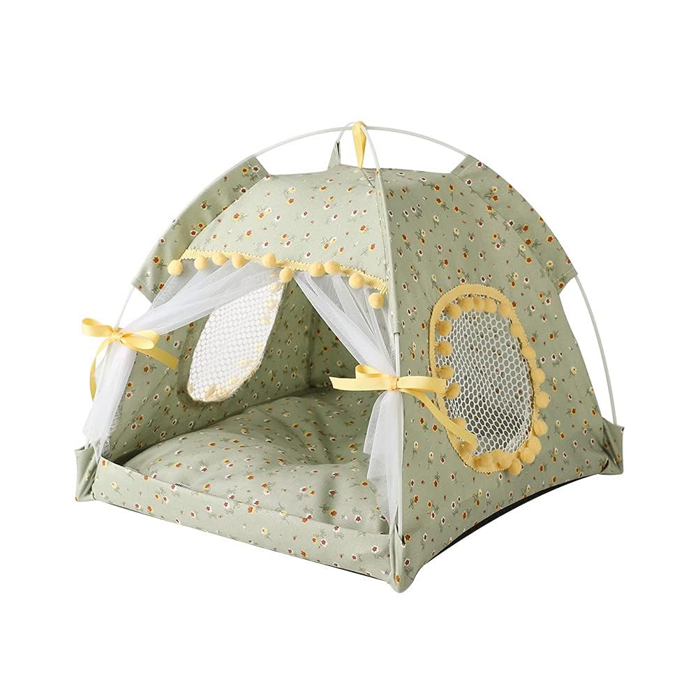 Selena cama-tienda para mascotas, vista frontal, refugio cómodo para gatos y perros.