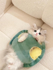Ropa kawaii de tortuga Selena para gatos y perros, estilo divertido.