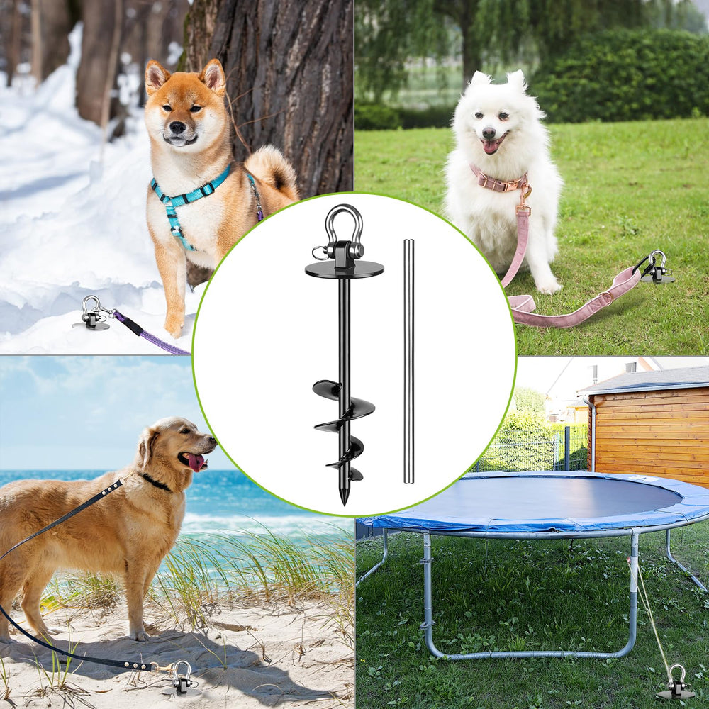SELEWARE ancla para perros grandes soporta hasta 100 kg en terreno variado.