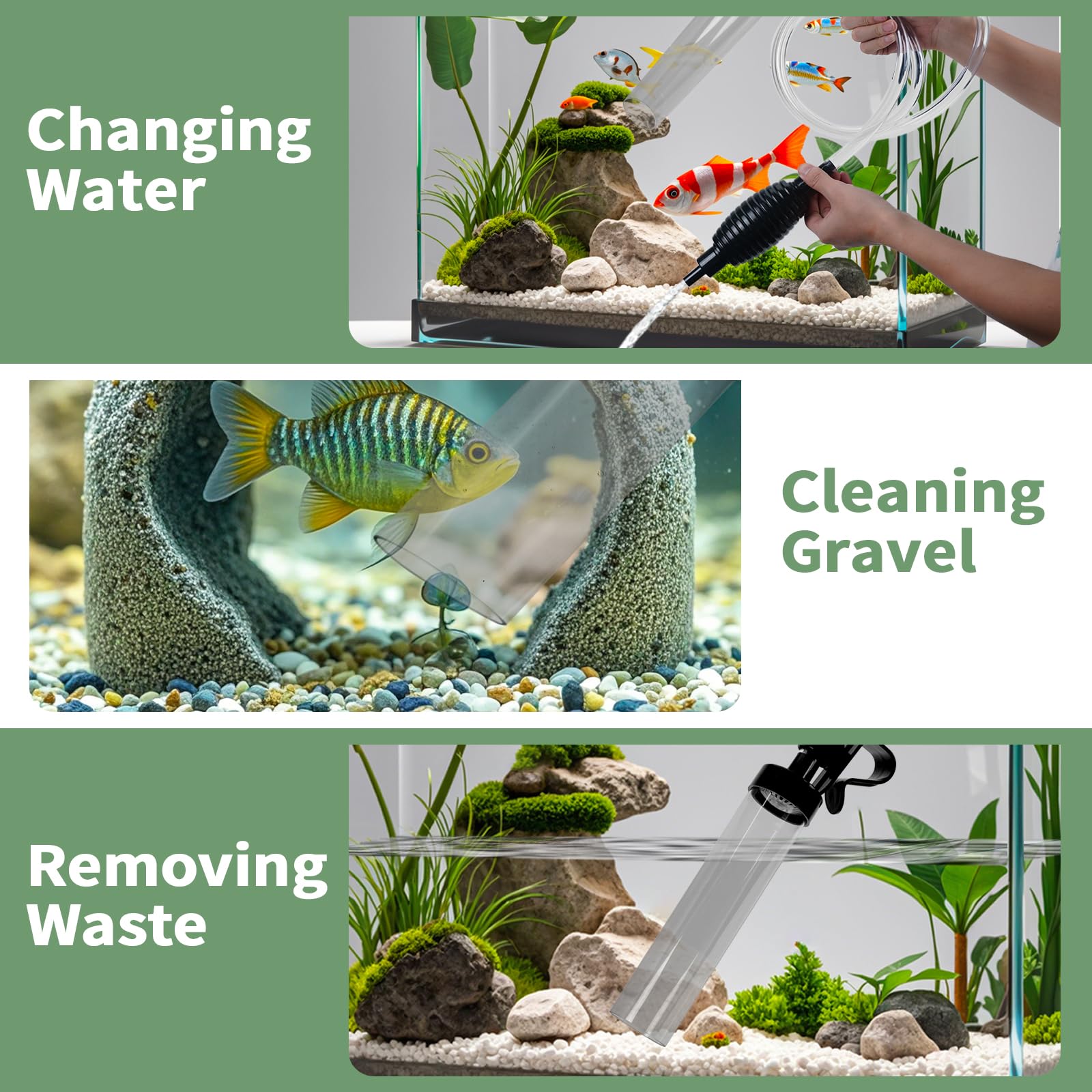 Seltomer mantenimiento de agua para acuario con agua más clara