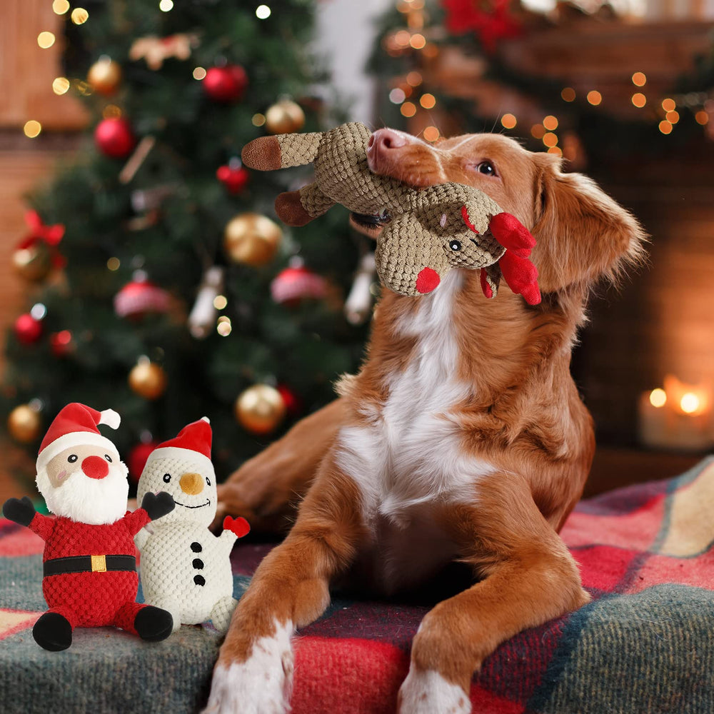 Juguete Senneny Muñeco de nieve para perro, ideal para juego suave en casa.