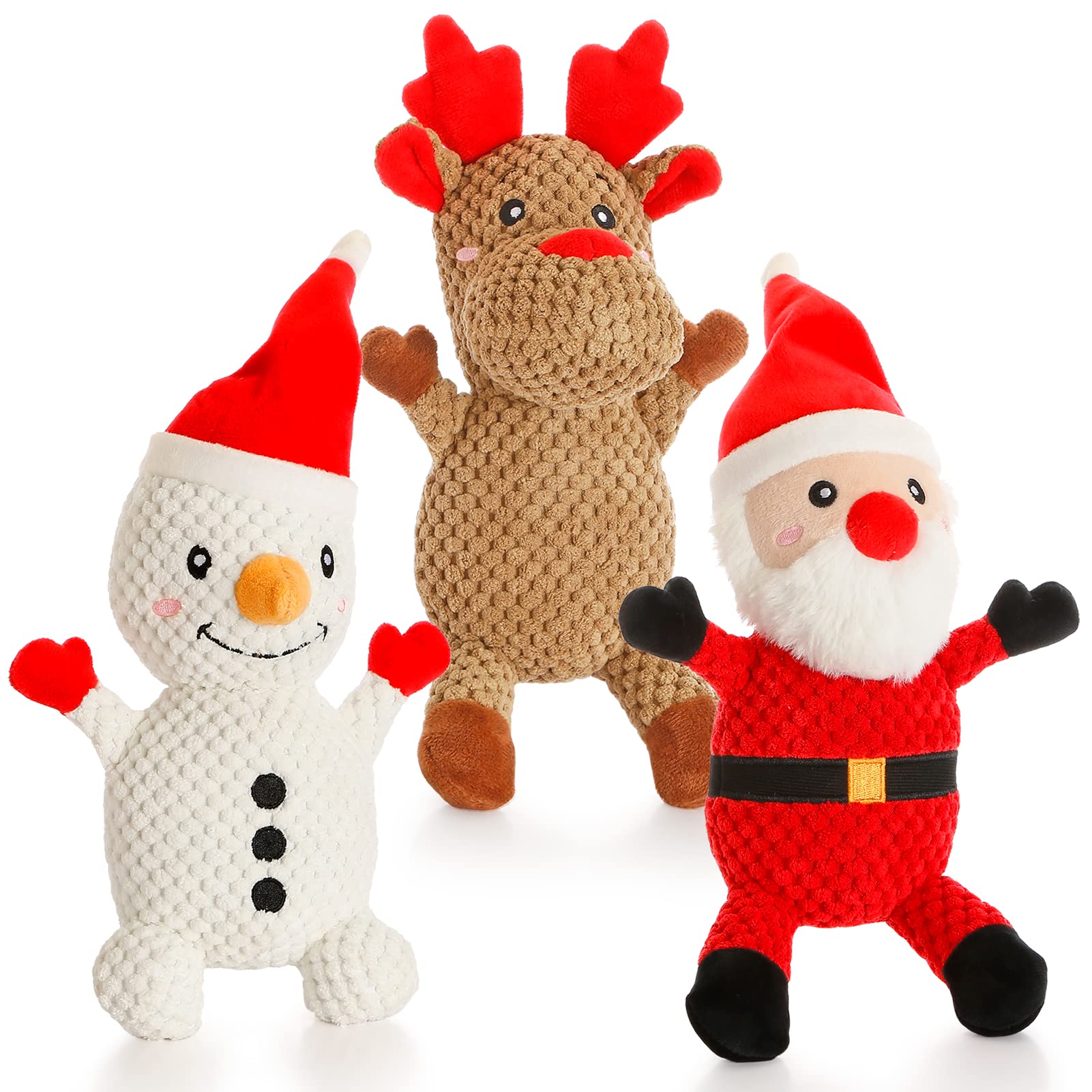 Juguete Senneny Santa para perro, acompaña en las fiestas y fomenta juego interactivo.