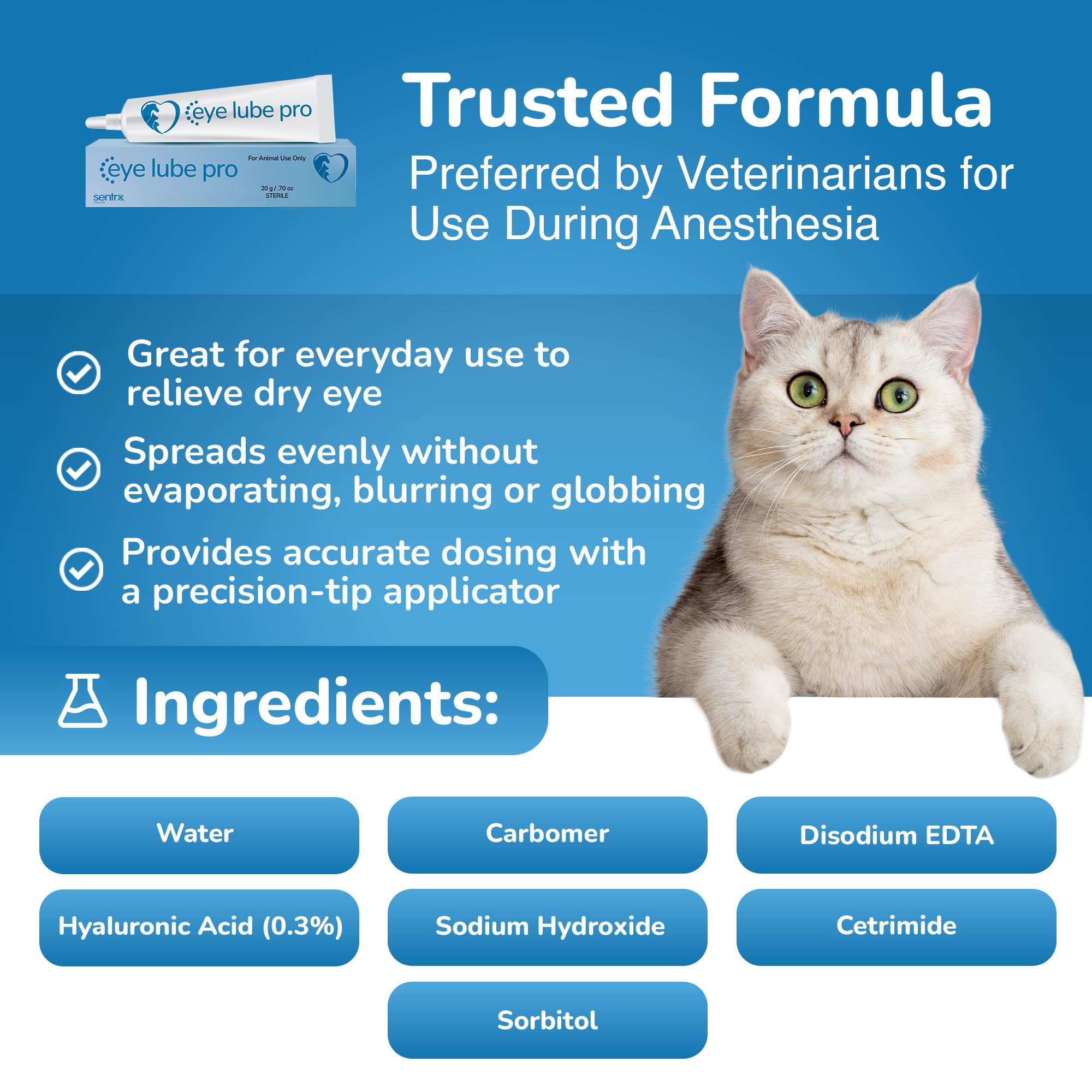 Sentrx Eye Lube Pro caballo, cuidado ocular para animales grandes.