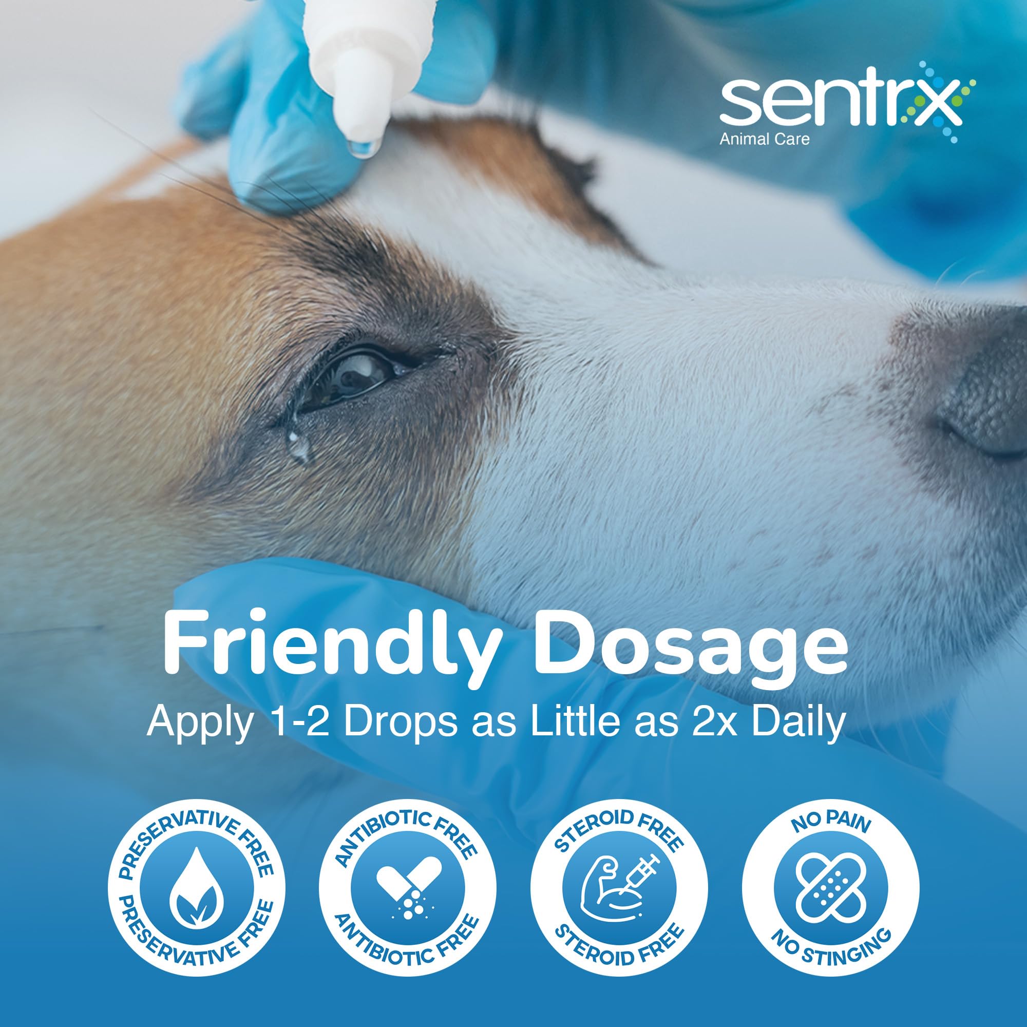 Sentrx Eye Lube Pro gato, hidratación ocular para irritación leve.
