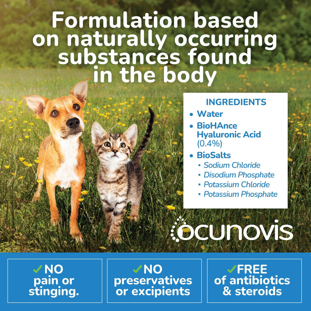 Cuidado de ojos secos con Ocunovis, reduce irritación y favorece comodidad.