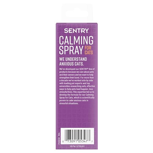 Sentry aerosol calmante para gatos, rociado suave cerca de la cama para mayor tranquilidad.