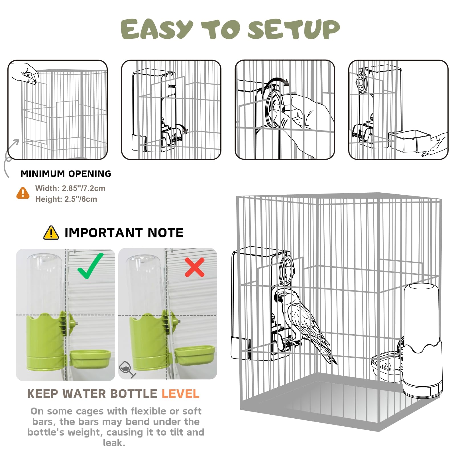 Septillar set es ideal para aves pequeñas y medianas
