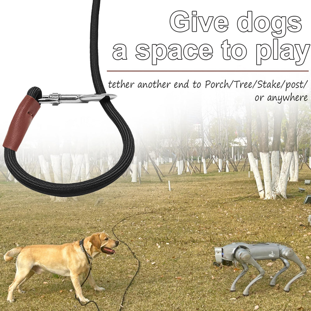 SEPXUFORE cuerda de amarre para perros de 20 pies, distancia amplia para juego seguro.