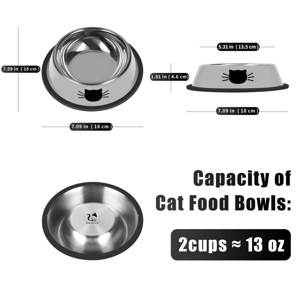Serentive tazones gato base goma gruesa, mantiene estable la comida