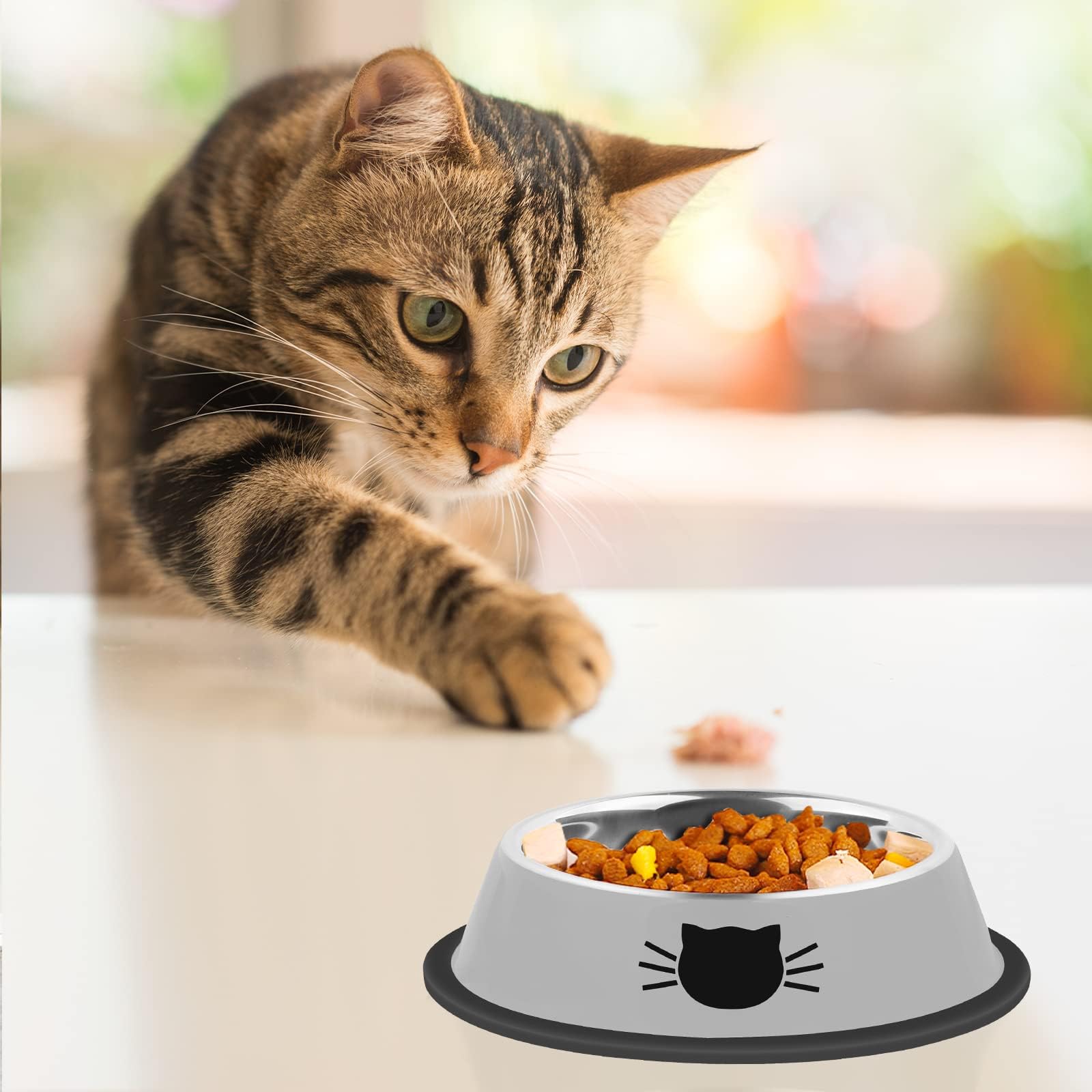 Serentive tazones gato capacidad 13oz, suficiente para raciones diarias