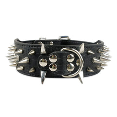Collar Serijoars para perro con pinchos negro, estilo audaz para paseos diarios.