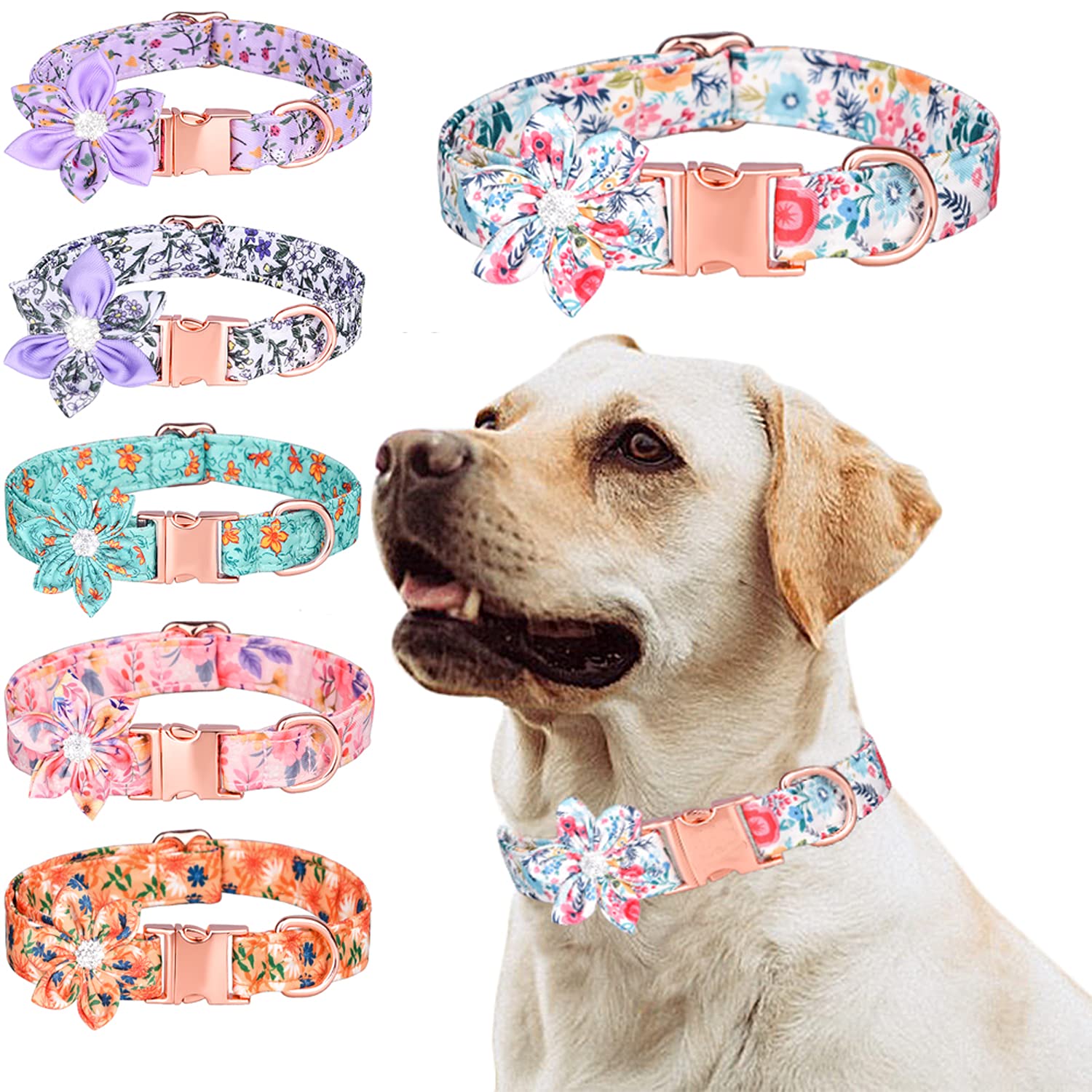 Serijoars collar floral con flor de cristal desmontable para un toque elegante