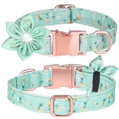 Serijoars collar para perro con flor rhinestone desmontable, ideal para paseos diarios
